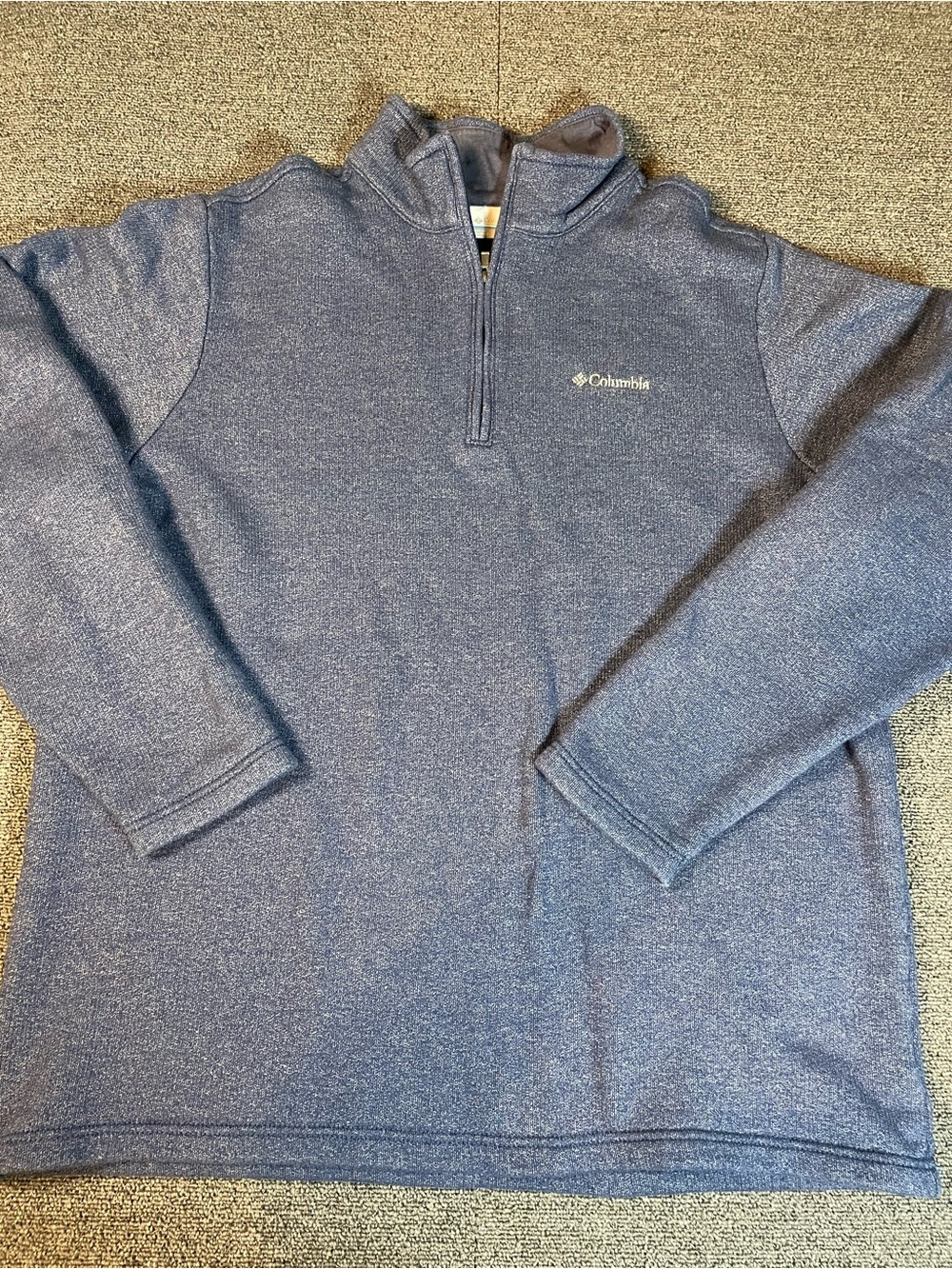 Columbia Men's Heather Navy Half-Zip Sweater